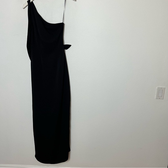 NWOT Amanda Uprichard Conetta Black One Shoulder Gown Maxi Dress Size XS - Picture 7 of 8